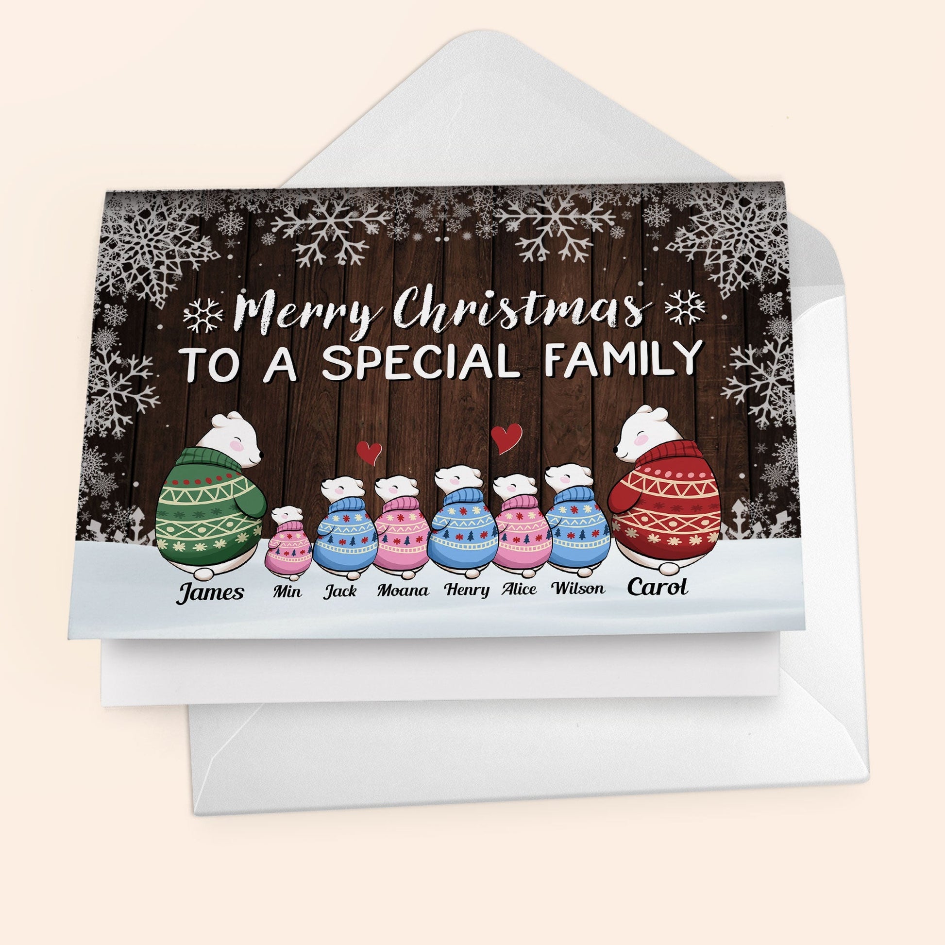 Merry Christmas To A Special Family - Personalized Folded Card - Christmas Gift For Family Members