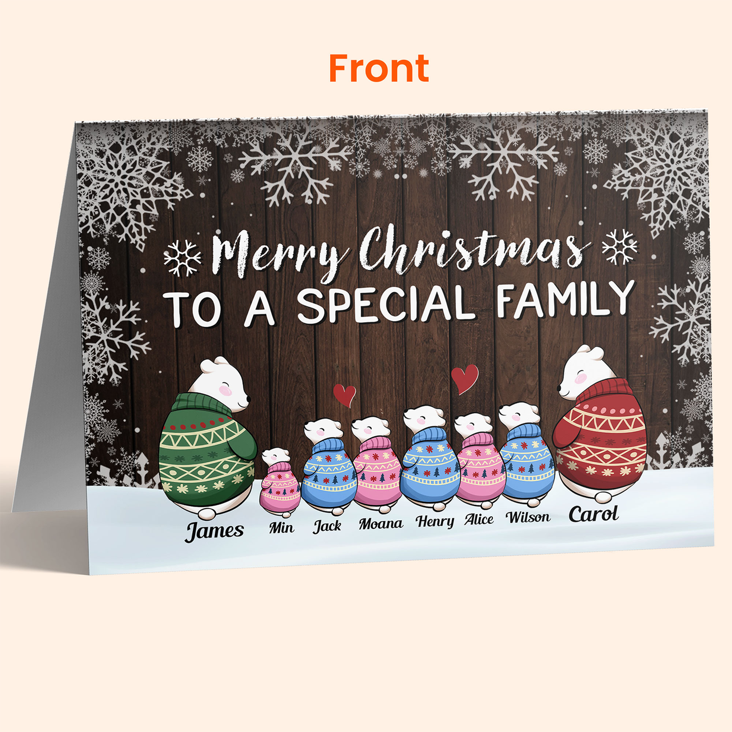 Merry Christmas To A Special Family - Personalized Folded Card - Christmas Gift For Family Members