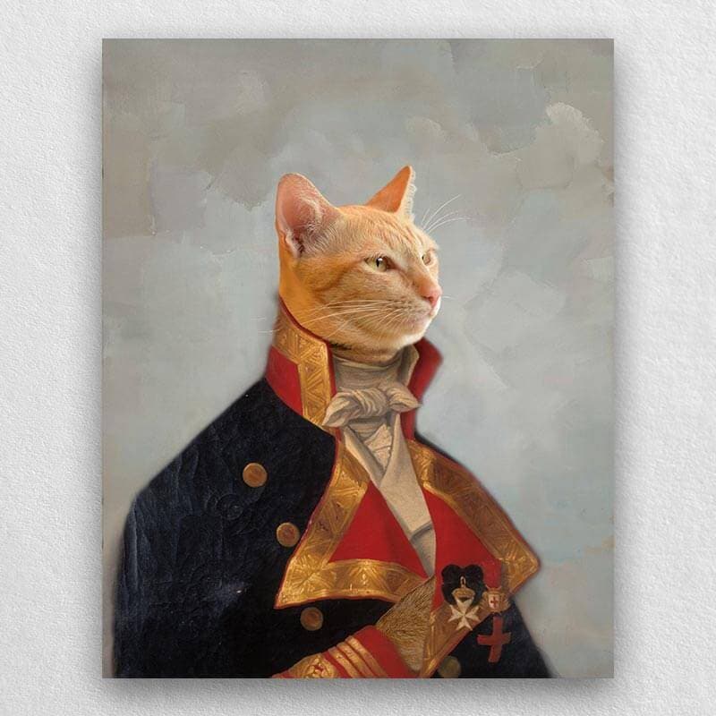 Military Officer Pet Paintings Royal Canvas Painting Dog ktclubs.com