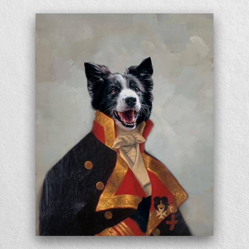 Military Officer Pet Paintings Royal Canvas Painting Dog ktclubs.com