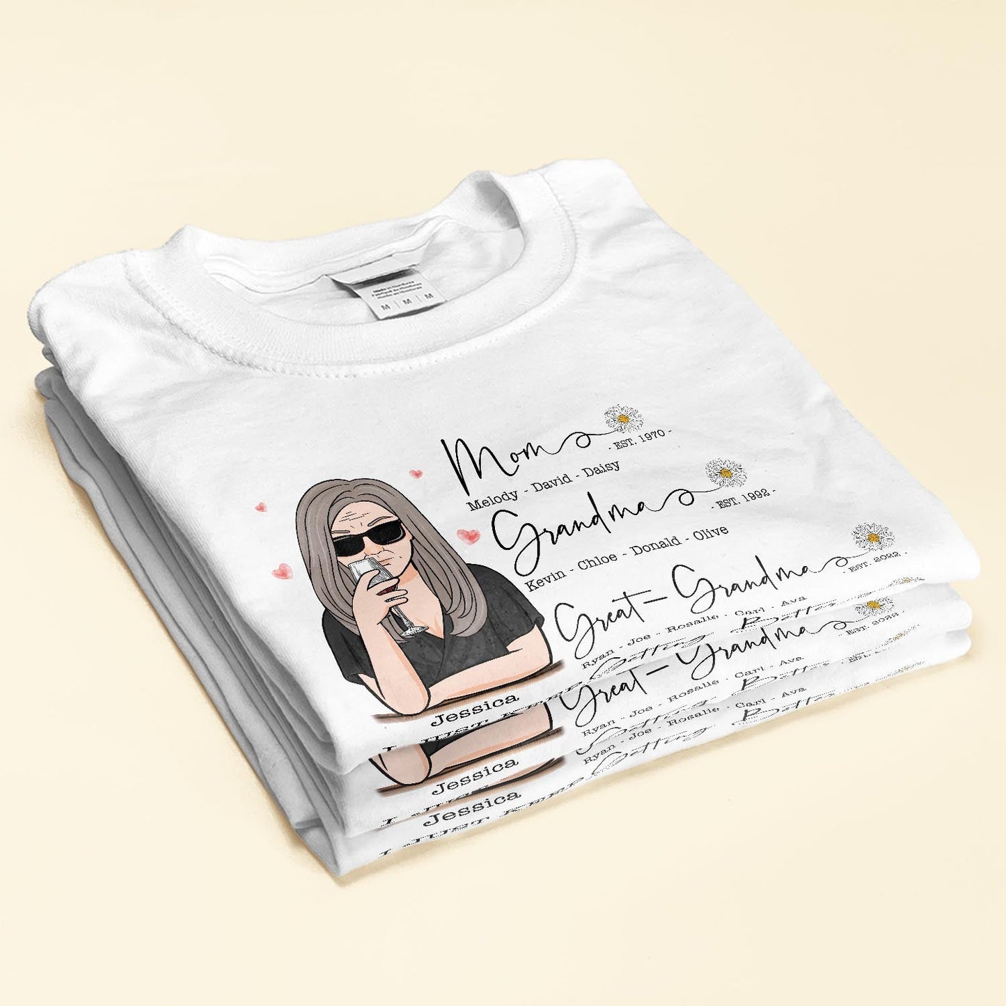 Mom Grandma Great-Grandma - Personalized Shirt - Pregnancy, Baby Announcement Gift For Great-Grandma, Grandma - Baby Reveal To Family