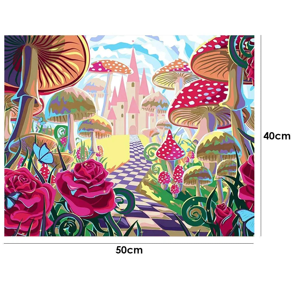 Mushroom-Paint By Numbers 50*40cm ktclubs.com