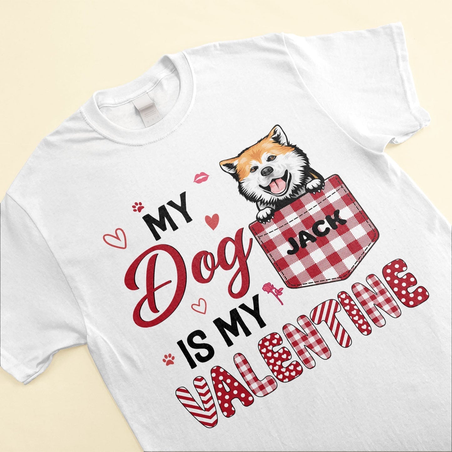 My Fur Baby Is My Valentine - Personalized Shirt - Valentine'S Day, Loving Gift For Cat & Dog Lover, Dog Mom, Cat Mom, Dog Dad, Cat Dad
