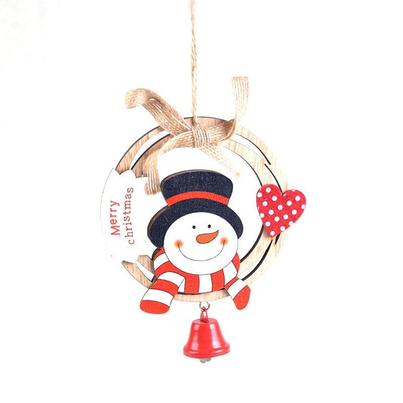New Christmas decorations wooden Christmas wreath hanging Christmas tree bells decoration wooden letter charm ktclubs.com