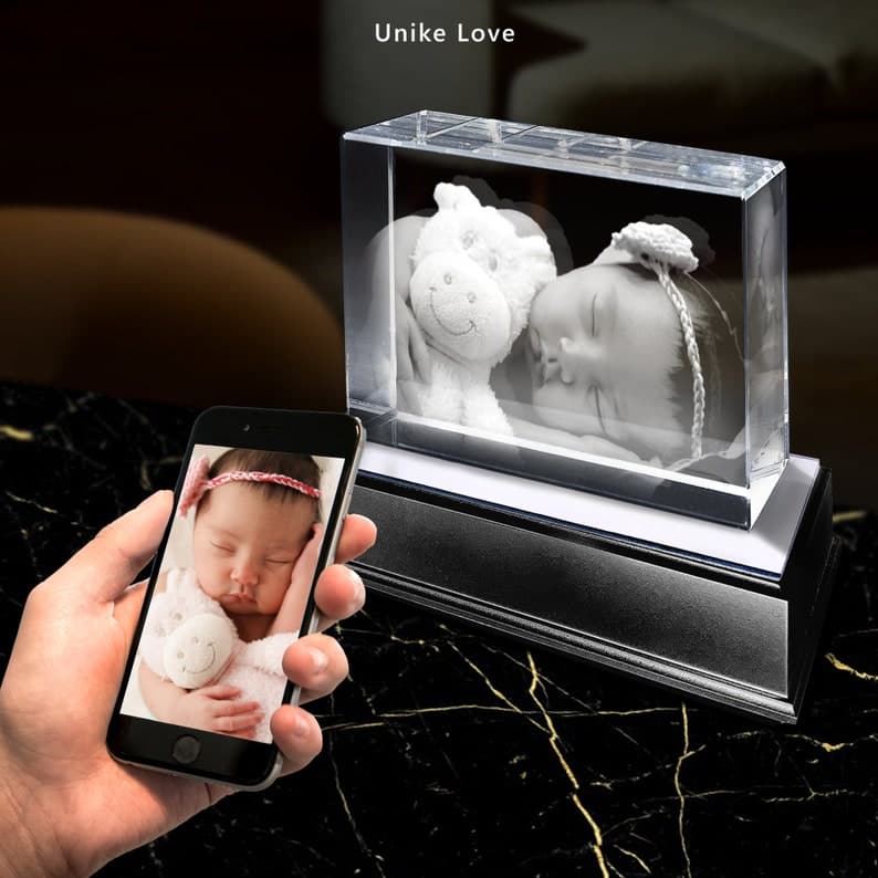 New born Baby Photo 3D Crystal Gift | Personalized Gift | Everlasting Beauty Keepsake | Moms | Babyshower | Custom portrait ktclubs.com