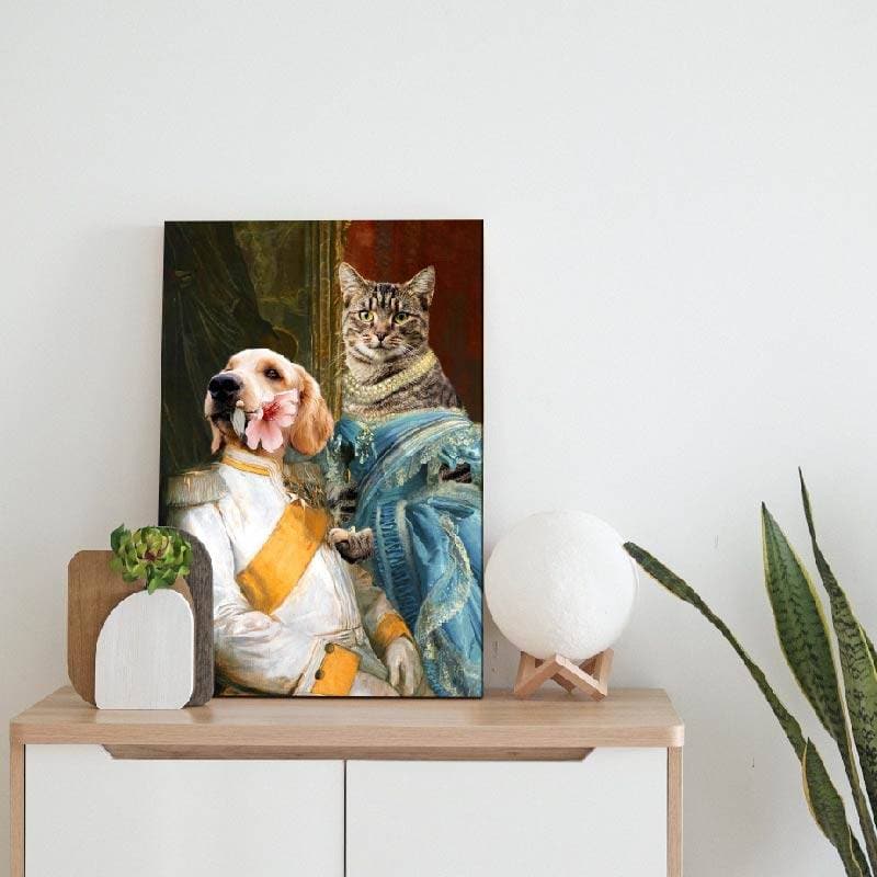 Noble Couple Custom Royal Pet Canvas Art for 2 Pet Portraits ktclubs.com
