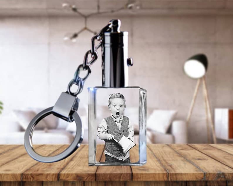 Personalised 2-D Memorial Heart Led Key chain - Custom Image Name Memorial Key Chain - Unique Memorial Keychian With Image Engraved ktclubs.com