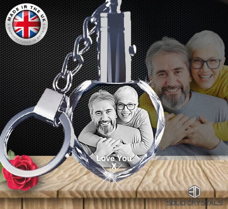 Personalised 2-D Memorial Heart Led Key chain - Custom Image Name Memorial Key Chain - Unique Memorial Keychian With Image Engraved ktclubs.com