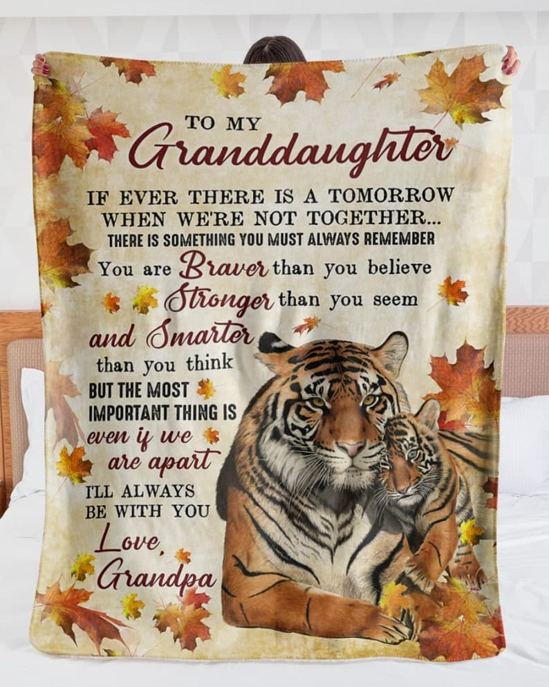 Personalized Blanket For Granddaughter From Grandpa, Personalized Gift For Kids. Fleece Blanket ktclubs.com