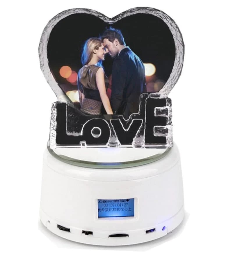 Personalized Crystal Photo Gifts Custom Picture Night Lamp Bluetooth Rotating Led Music Player Romantic Wedding Birthday Gifts ktclubs.com