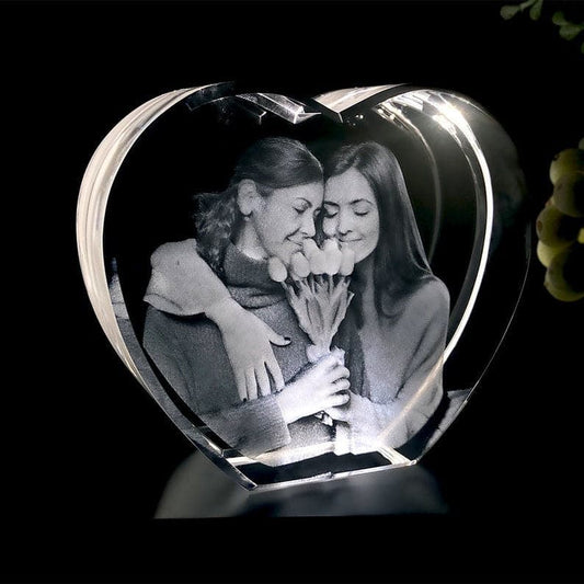 Personalized Mother's Day Gifts, Wedding Anniversary Portrait, Customized Laser Etched Picture, Personalized 3D Photo Crystal Heart ktclubs.com