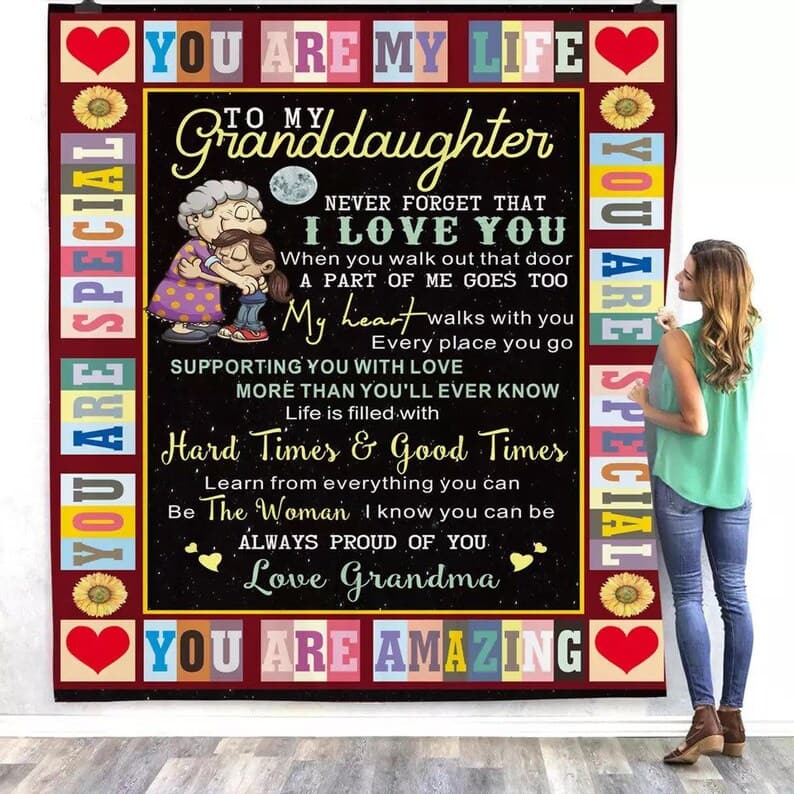 Personalized blanket, To My Granddaughter Blanket, Granddaughters gift, custom granddaughter gift, message to granddaughter blanket ktclubs.com
