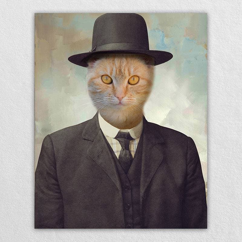 Pet In Suit With Hat Portrait Pet Creations Art ktclubs.com