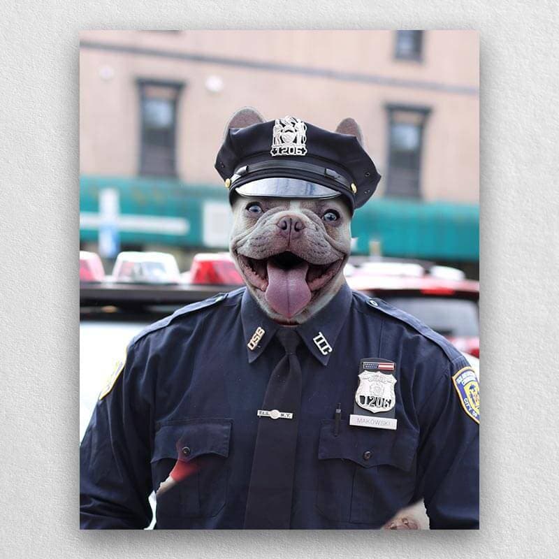 Police Officer Unique Pet Portraits Custom Pet Pictures ktclubs.com
