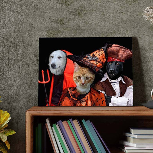 Portrait Of Pets In Halloween Costume Combination ktclubs.com
