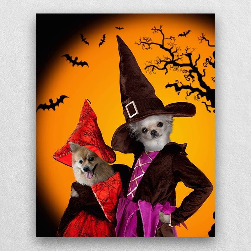 Portrait Of Your Pets In Halloween Witch Costumes ktclubs.com