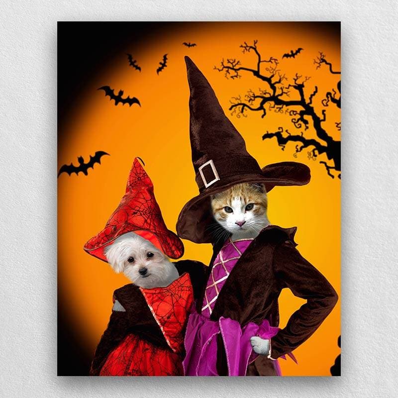 Portrait Of Your Pets In Halloween Witch Costumes ktclubs.com