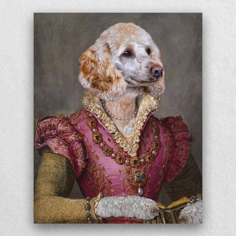 Pretty Lady Royal Pet Painting Beautiful Dog Paintings ktclubs.com