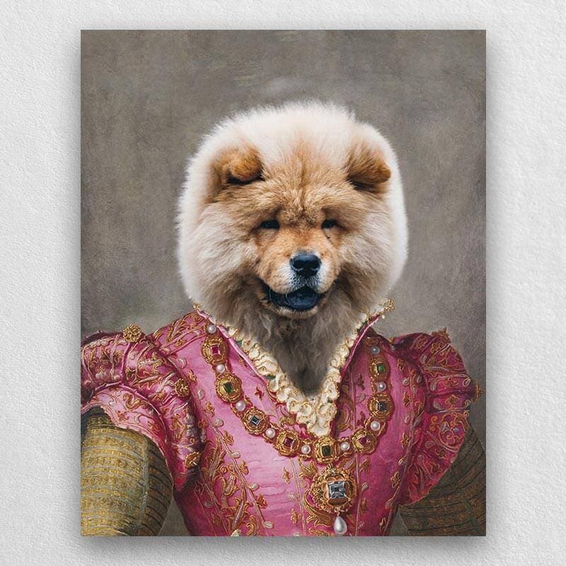 Pretty Lady Royal Pet Painting Beautiful Dog Paintings ktclubs.com