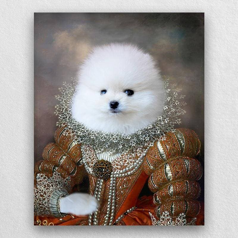 Queen Cat Dog Pet Renaissance Portrait Animal Portrait Canvas ktclubs.com