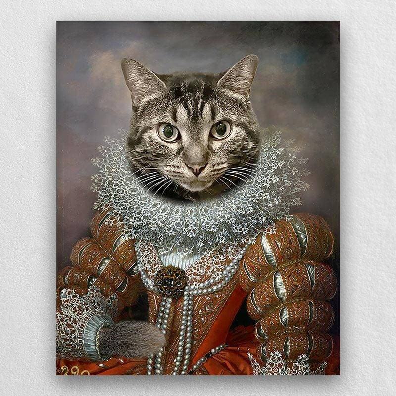 Queen Cat Dog Pet Renaissance Portrait Animal Portrait Canvas ktclubs.com
