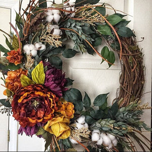 Rust & Burgundy Fall Wreath, Front Door Wreaths, Rustic Wreath, Door Décor, Front Door Wreath, Boho Door Wreath, Autumn Wreath, Fall Decor ktclubs.com