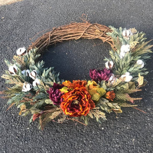 Rust & Burgundy Fall Wreath, Front Door Wreaths, Rustic Wreath, Door Décor, Front Door Wreath, Boho Door Wreath, Autumn Wreath, Fall Decor ktclubs.com