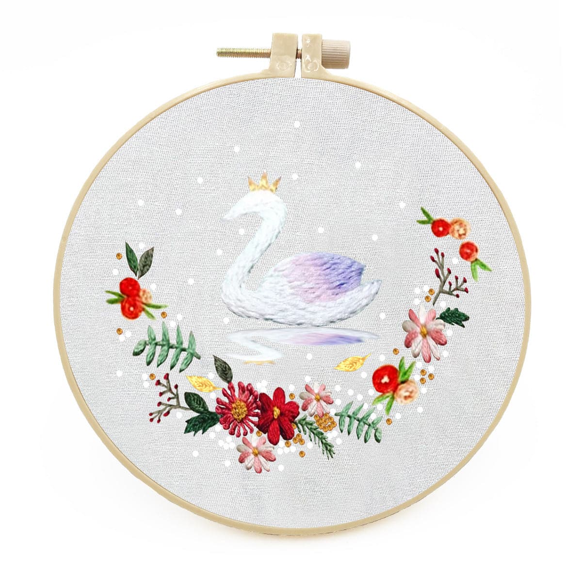 Santa and the Swan - Embroidery ktclubs.com