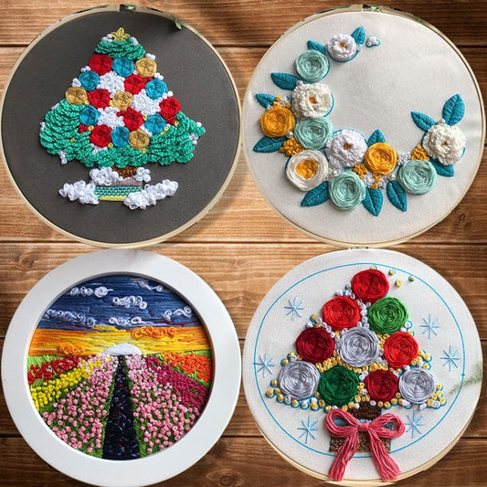 Sea of flowers and trees-embroidery ktclubs.com