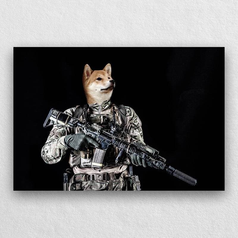 Special Forces Soldier Military Dog Painting Pet Canvas ktclubs.com