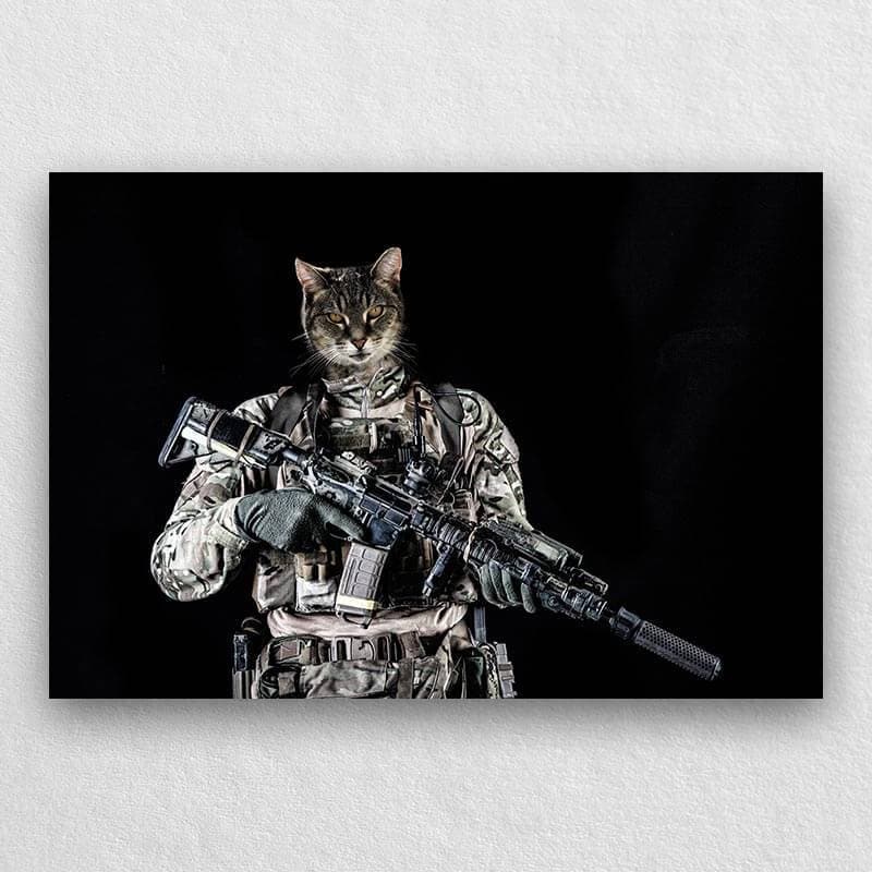 Special Forces Soldier Military Dog Painting Pet Canvas ktclubs.com