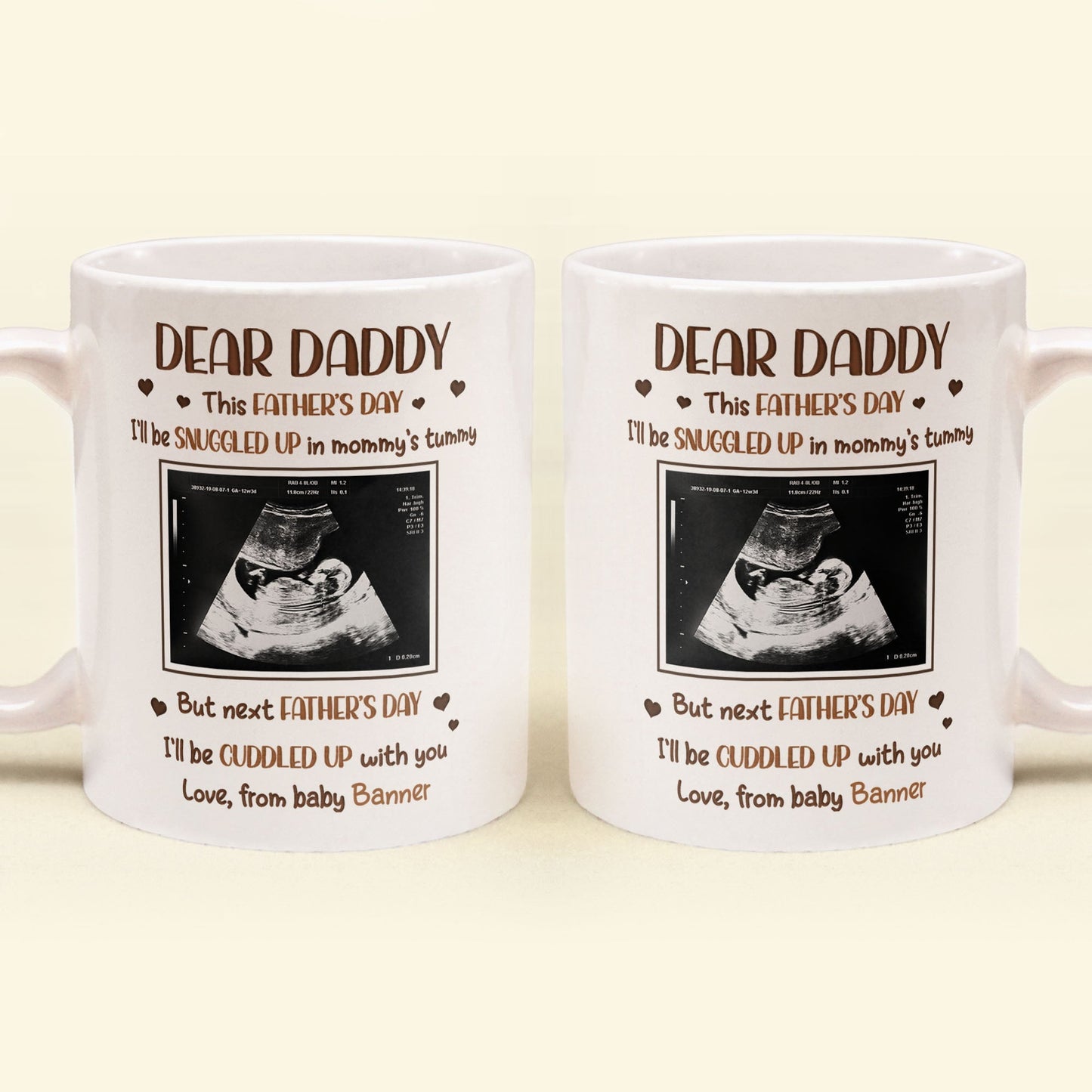 This Father's Day, I'll Be Snuggled Up In Mommy's Tummy - Personalized mug - Father's Day, Birthday, First Father's Day Gift For For Daddy To Be, Gift For Dad, Papa, Father, Daddy - From Bump, Baby