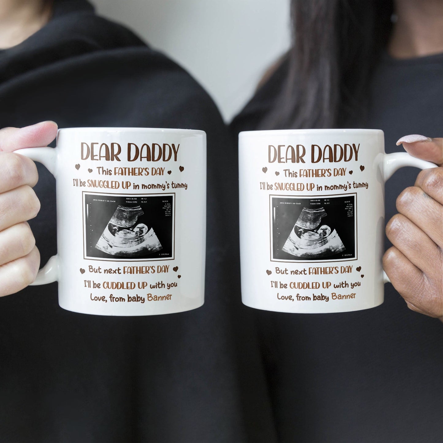 This Father's Day, I'll Be Snuggled Up In Mommy's Tummy - Personalized mug - Father's Day, Birthday, First Father's Day Gift For For Daddy To Be, Gift For Dad, Papa, Father, Daddy - From Bump, Baby