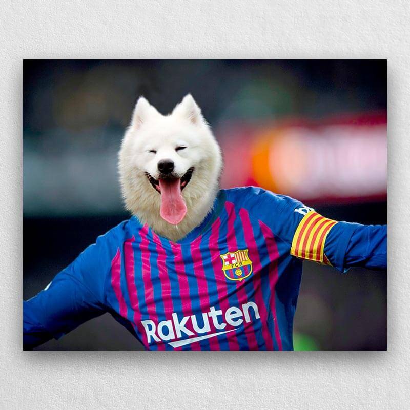The Cheerful Soccer Star On The Field Dog Or Cat Painting ktclubs.com