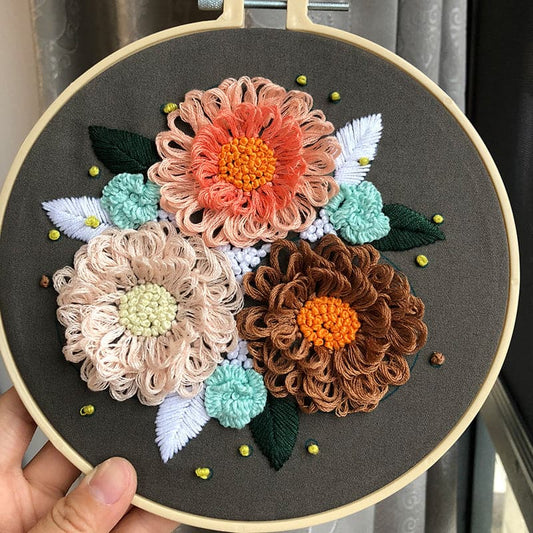 The Girl with the Flower - Embroidery ktclubs.com