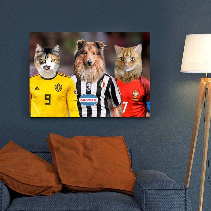 The Three Soccer Stars Painting With Your Dogs Or Cats ktclubs.com