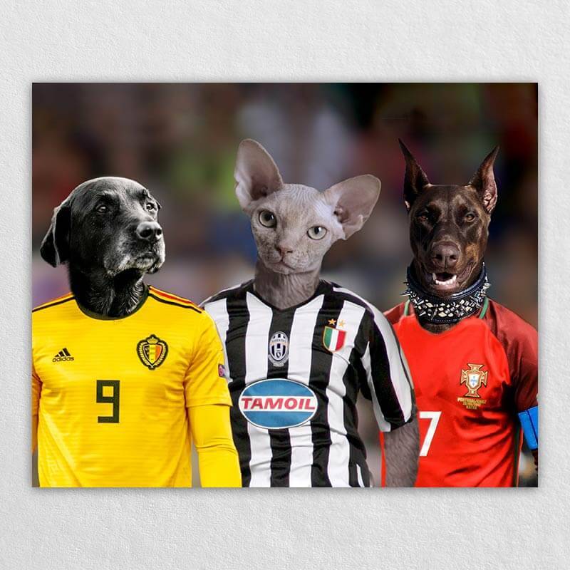 The Three Soccer Stars Painting With Your Dogs Or Cats ktclubs.com