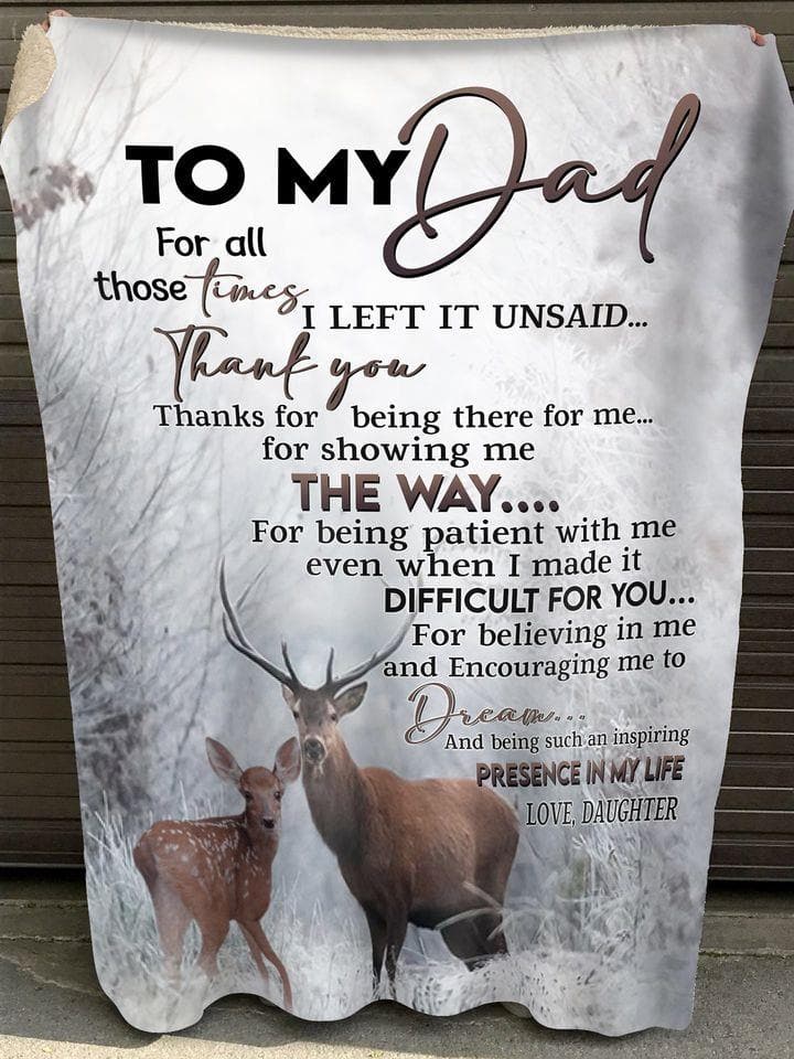 To My Dad Deer From Son I Will Always Be Your Little Boy Fleece Blanket - Gift For Dad - Christmas, Birthday Gift For Dad, Father ktclubs.com