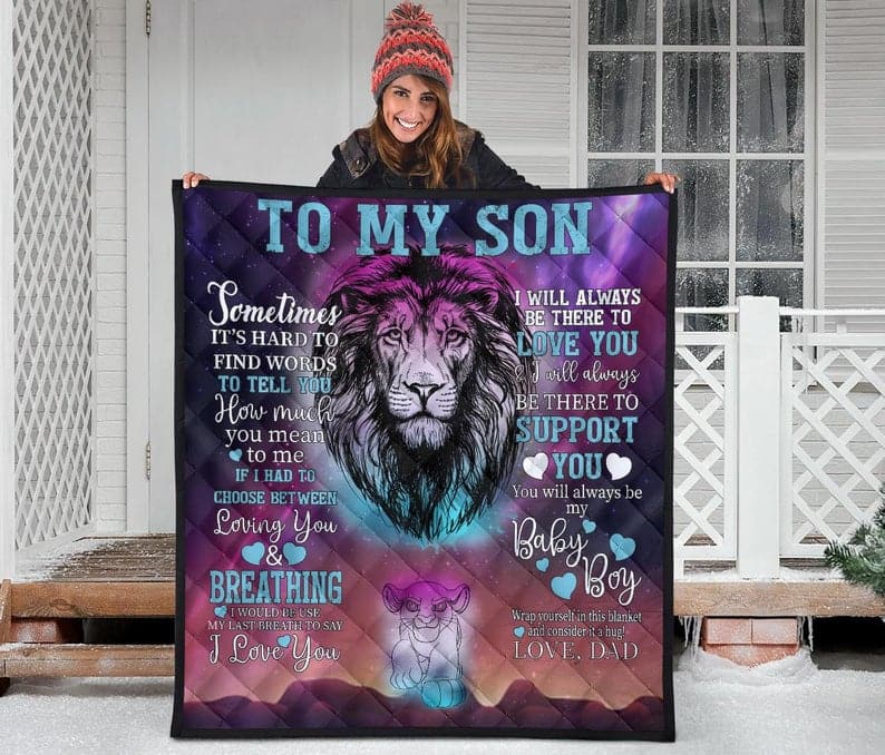 To My Son Love Dad Quilt ktclubs.com