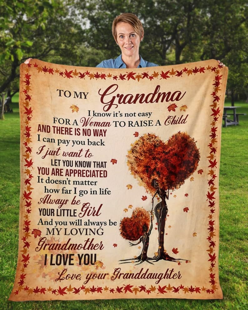To my Grandma blankets, Granddaughter blanket, Fleece sherpa blanket, grandma blanket, Custom blanket, family blanket, fleece sherpa blanket ktclubs.com