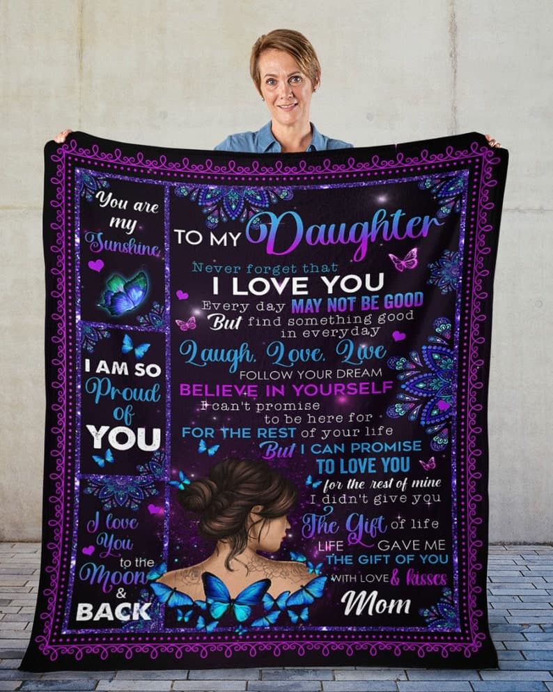 To my daughter - Never Forget That I Love You Mom To Daughter - I Love You Fleece Sherpa Blankets gifts Father And Mom for daughter blanket ktclubs.com