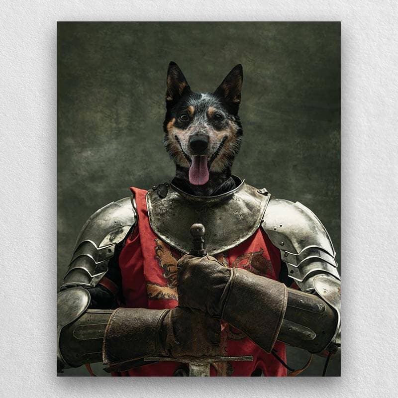 Warrior Medieval Pet Portrait Oil Painting ktclubs.com
