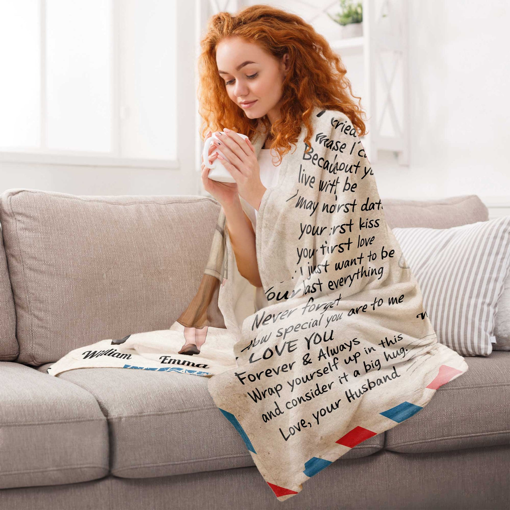 Wrap Yourself Up In This Blanket - Personalized Blanket - Birthday Anniversary Gift For Wife, Husband, Women, Men - Old Couple