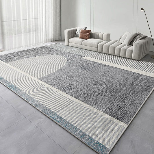 Modern Rugs under Dining Room Table, Grey Modern Rugs for Living Room, Contemporary Modern Rugs Next to Bed, Simple Geometric Carpets for Sale