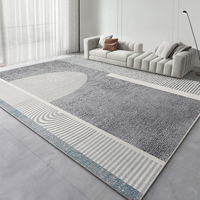 Modern Rugs under Dining Room Table, Grey Modern Rugs for Living Room, Contemporary Modern Rugs Next to Bed, Simple Geometric Carpets for Sale