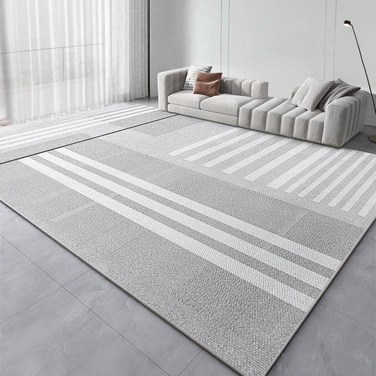 Simple Contemporary Grey Rugs for Bedroom, Dining Room Floor Carpets, Living Room Modern Rugs, Modern Living Room Rug Placement