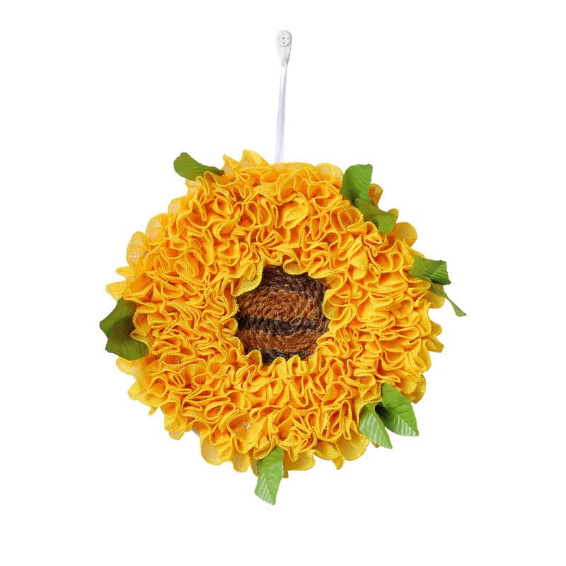 Yellow sunflower wreath round wreath decorations simulation flowers door hanging holiday hanging ring hanging ktclubs.com