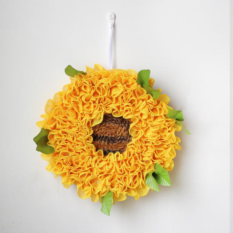 Yellow sunflower wreath round wreath decorations simulation flowers door hanging holiday hanging ring hanging ktclubs.com