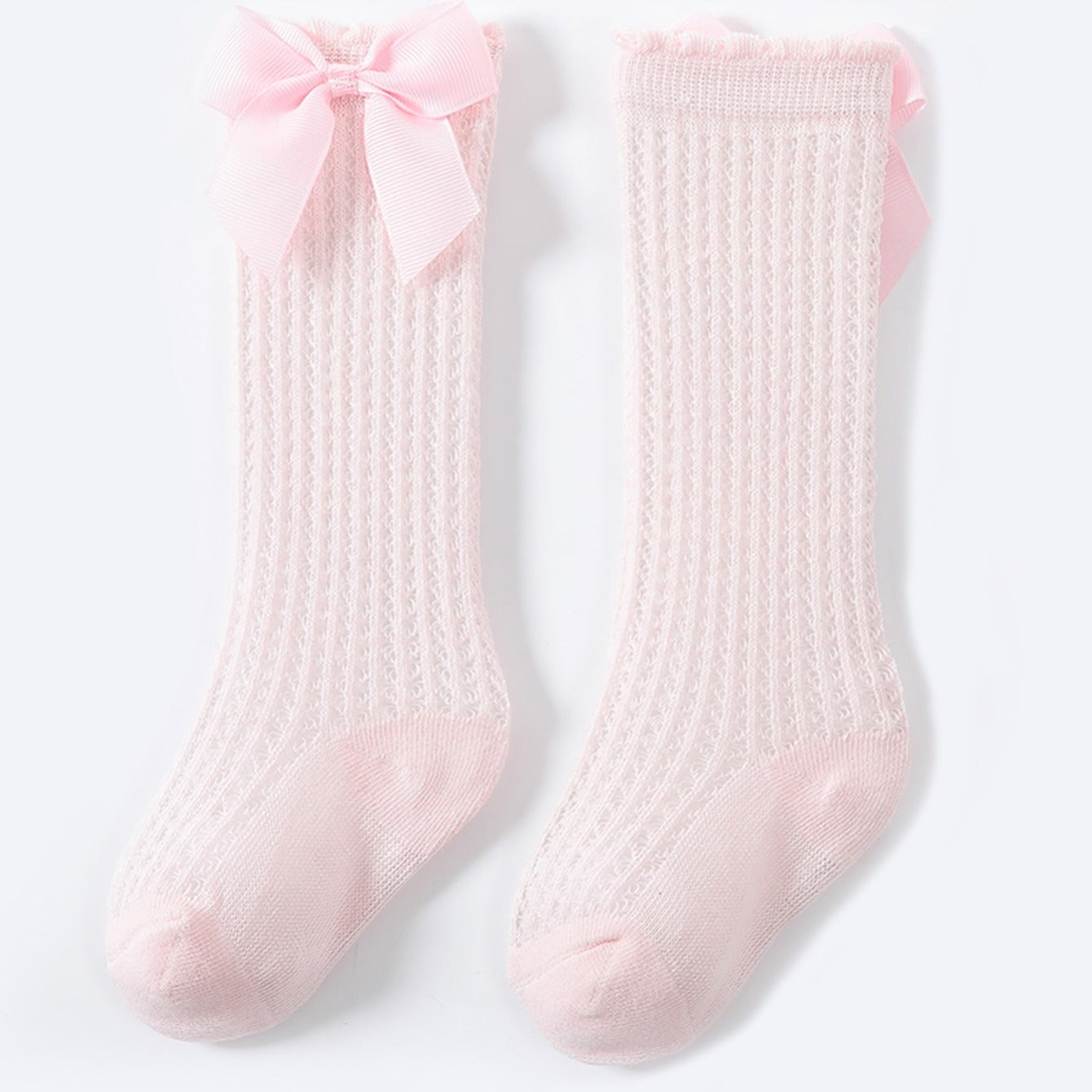 1pair Baby Breathable Bow Socks