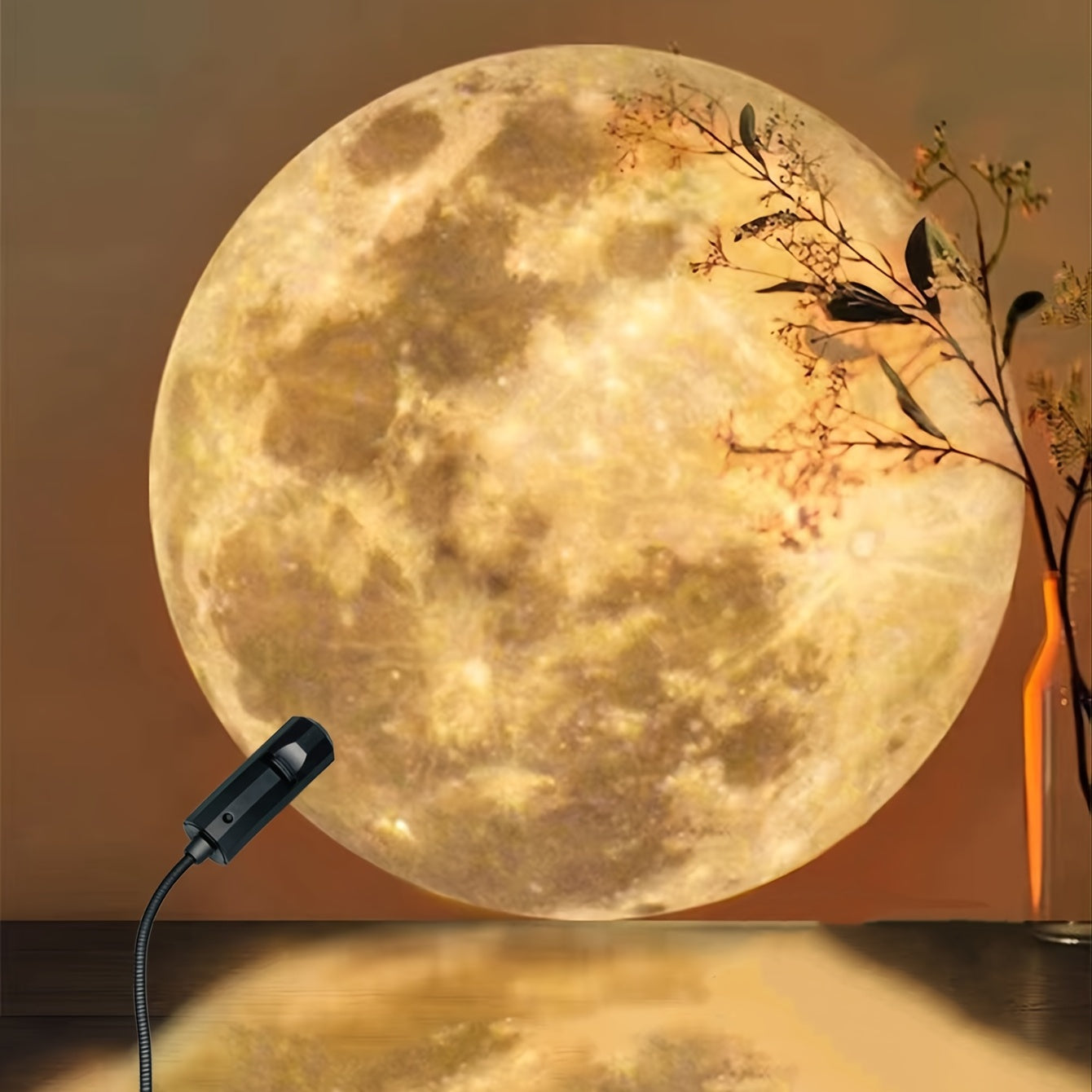 1pc Moon Earth Projector Night Light, USB Charging Lamp 360° Rotatable Moon Earth Atmosphere Projector For Bedside Nightstand Bedroom Living Room Desk